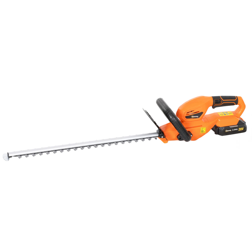 Taille-Haies Électrique 100 W, Lame 51 cm, Batterie 2,0 Ah et Chargeur, Orange-0