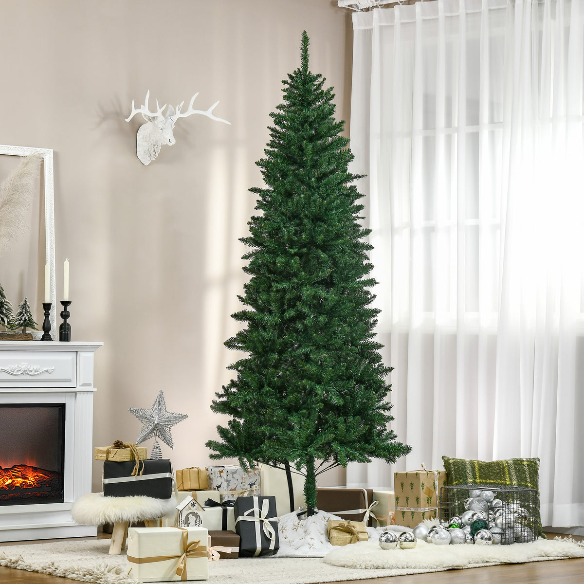 Sapin de Noël Artificiel 210H cm 865 Branches épines Imitation Nordmann Grand réalisme Vert-9