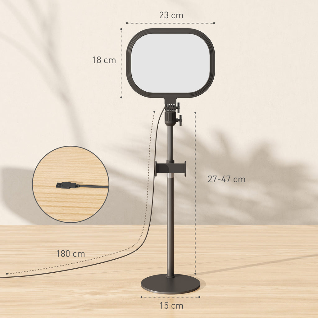 Lampe de bureau LED dimmable 5 modes de couleur 10 niveaux de luminosité port USB minuterie support pour téléphone noir-2