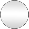 Miroir rond miroir salle de bain cadre en métal facile à installer, pour chambre, salon, entrée, Ø 70 x 2,5 cm noir-0