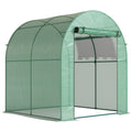 Serre tunnel de jardin 3,24m², serre de jardin tunnel porte et fenêtre enroulables, bâche PE, 180 x 180 x 200 cm, verte-0