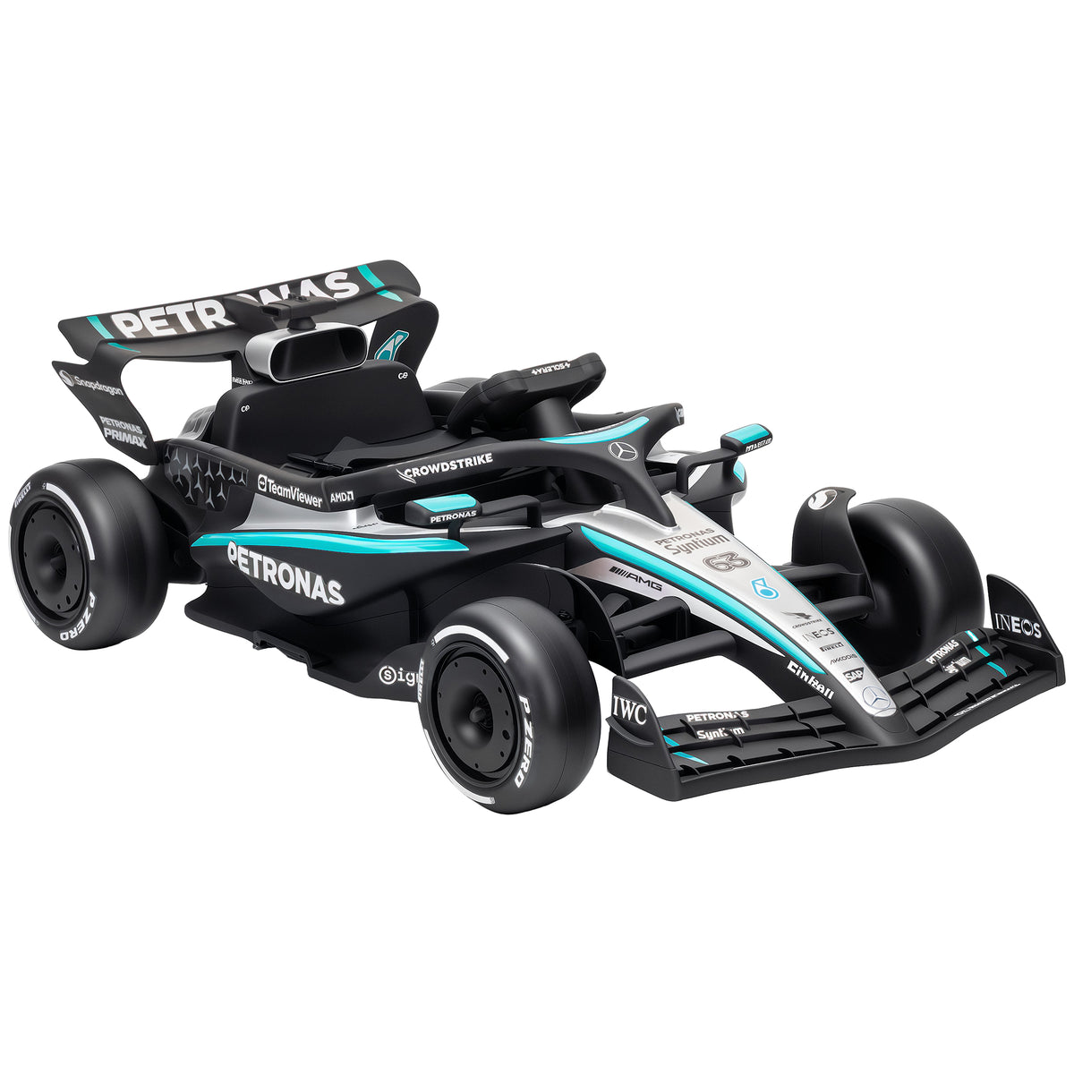 Kart Électrique Enfants 12V, Go Kart Mercedes-AMG PETRONAS F1 avec 2 Moteurs, Télécommande, 3 Vitesses, Noir-0