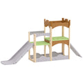 Toboggan pour Enfant 5 en 1 avec Mur d'Escalade, Espace de Rangement et Doubles Plateformes, 3 à 6 Ans, Multicolore-0