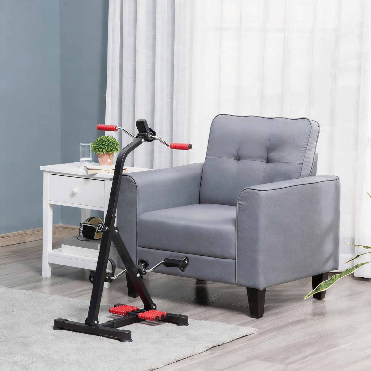 Vélo d'entraînement pour la rééducation des bras et des jambes avec hauteur et largeur réglable, masseurs, LCD, noir-1