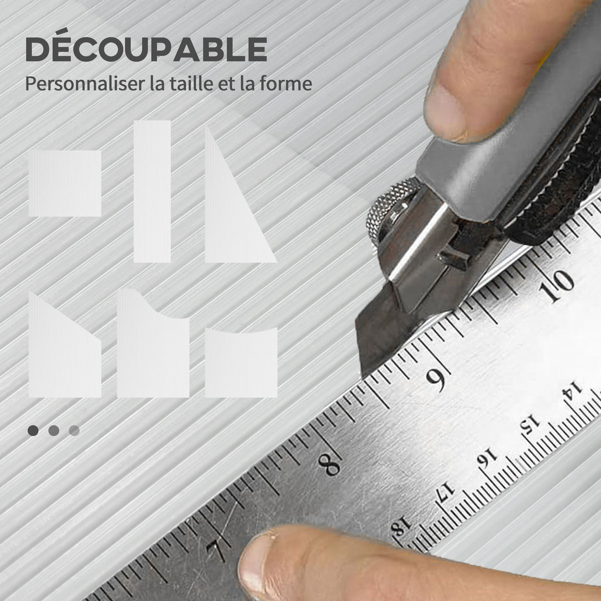 14 panneaux de polycarbonate alvéolaire 4 mm, résistant aux UV, personnalisable, dim. d'un panneau 121L x 61l cm-4