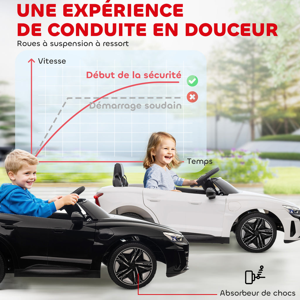 Voiture électrique enfant 12 V - véhicule électrique avec télécommande parentale fournie - V. Max. 5 Km/h - effets sonores, lumineux - Audi RS E-tron GT blanc-6