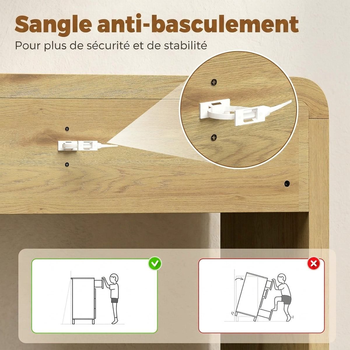 Table Console avec 2 Tiroirs, Console Meuble, 100 x 30 x 85 cm, Coins Arrondis et Plateau Épais, Bois Naturel-6