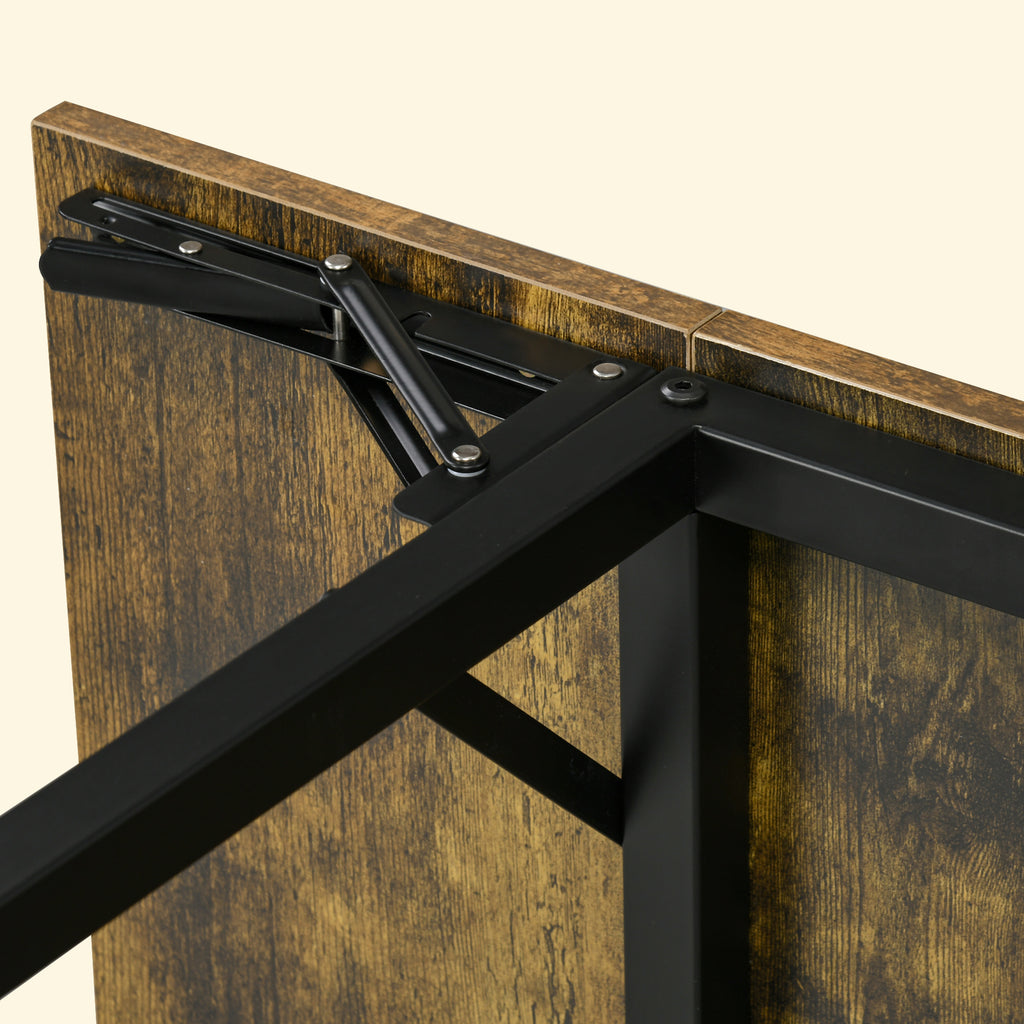 Table de salle à manger avec 2 rabats style industriel, extensible, table à abattant pour 2-4 personnes-8