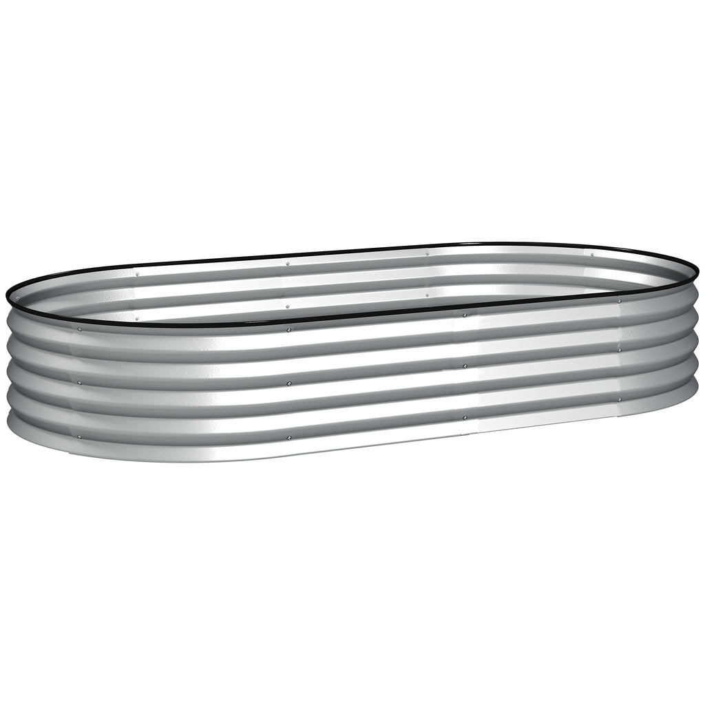 Jardinière surélevée galvanisée en acier lit de jardin bordure caoutchouc 181 x 93 x 30 cm argent-0
