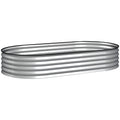 Jardinière surélevée galvanisée en acier lit de jardin bordure caoutchouc 181 x 93 x 30 cm argent-0