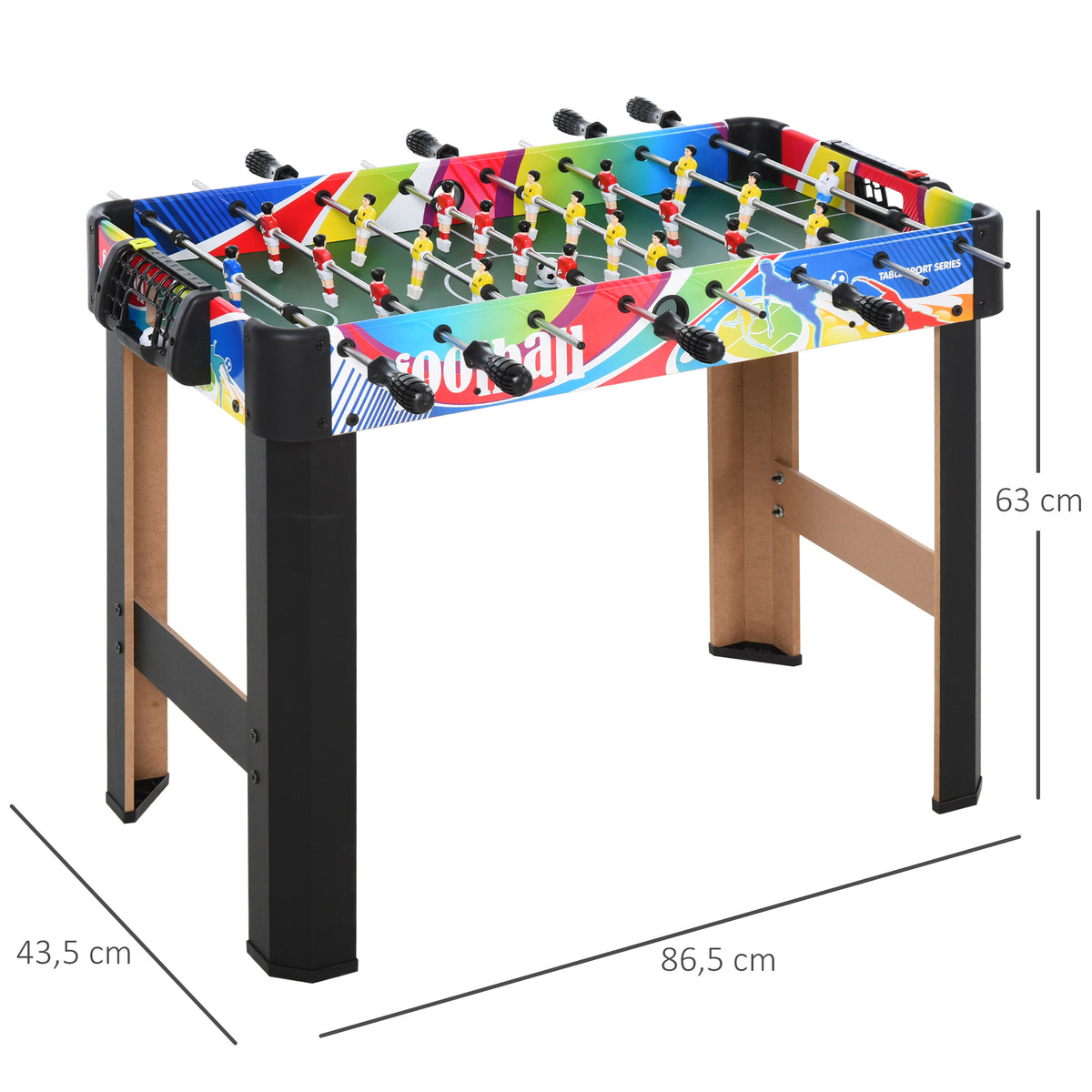 Baby-Foot pour Adolescents et Adultes, 22 Joueurs, 2 Balles, Tableaux de Score, 86,5x43,5x63 cm, Multicolore-2