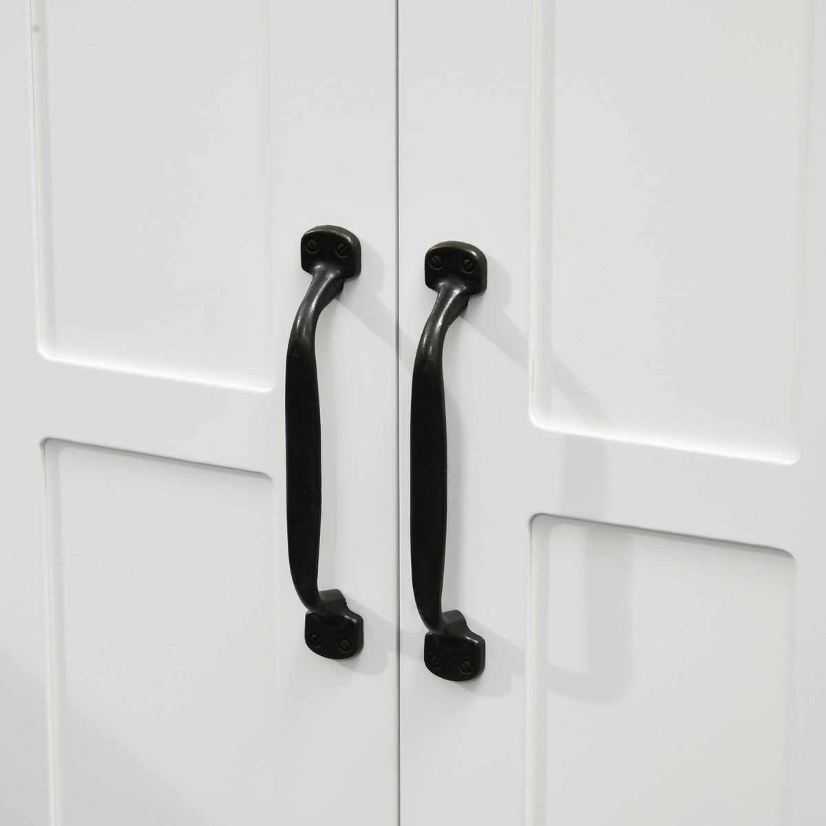 Meuble sous lavabo salle de bain meuble sous vasque avec double porte et étagère réglable, 60x30x60cm, blanc-8