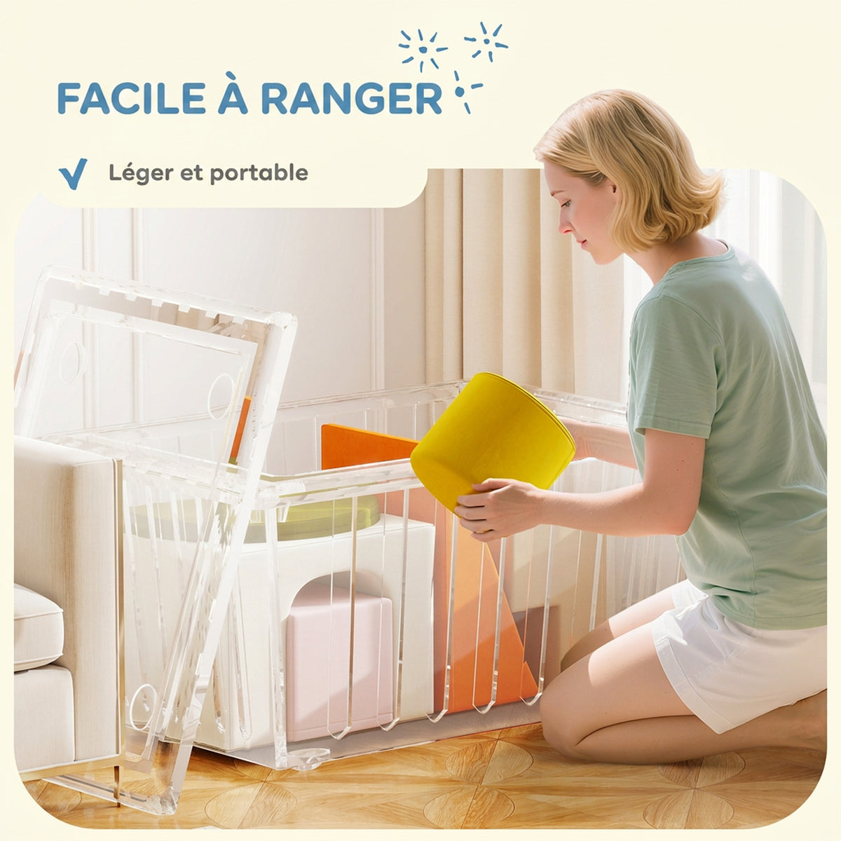 Parcours motricité bébé 8PCS, module motricité Bébé en mousse avec housse en velours lavable 51 x 40 x 40 cm multicolore-5