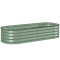 Jardinière surélevée carré potager de jardin en acier modulable légumes, plantes, fleurs, dim. 150 x 62 x 30 cm vert-0