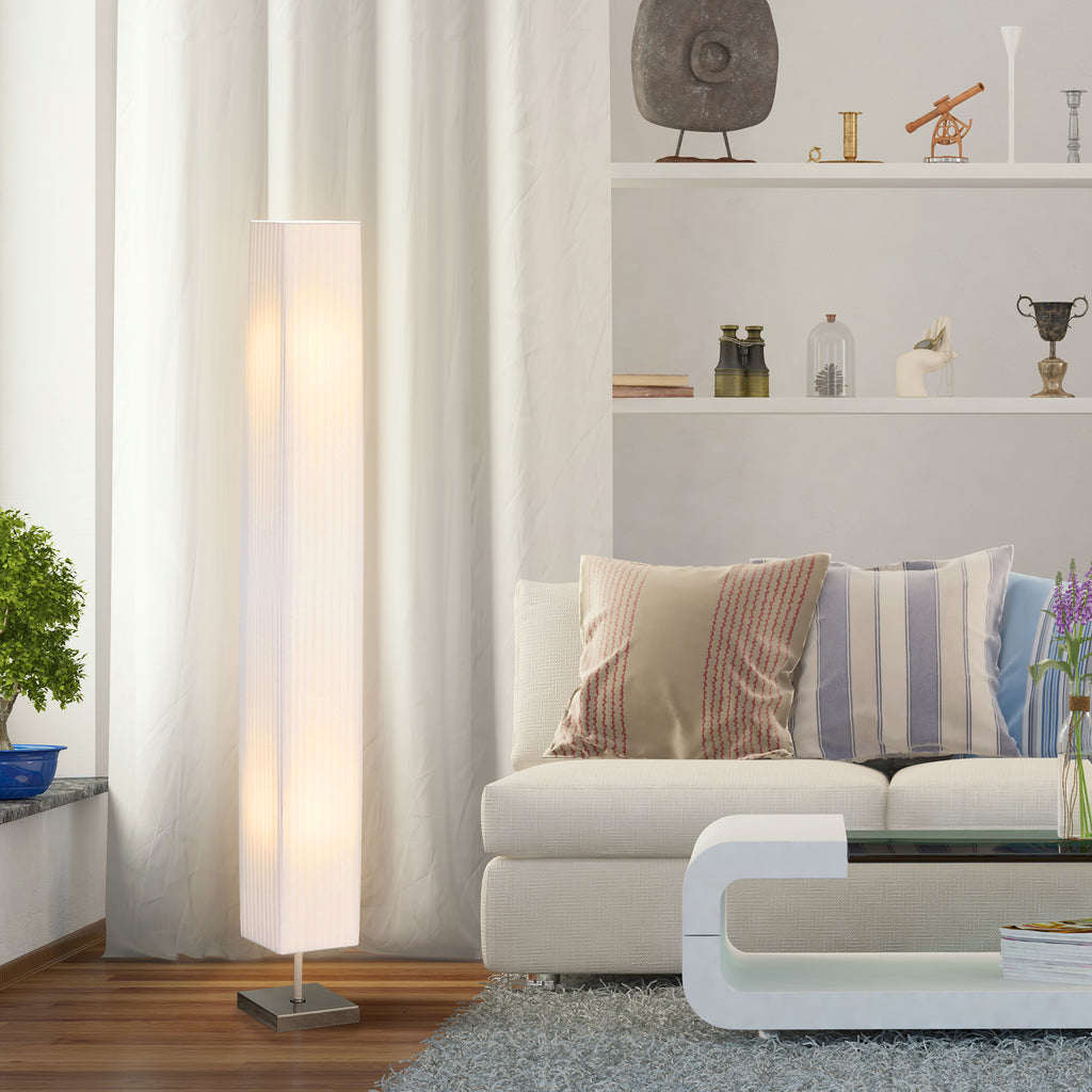 Lampadaire Lampe sur Pied de Salon Style Moderne Lampadaire sur Pied avec Interrupteur Acier Blanc-1