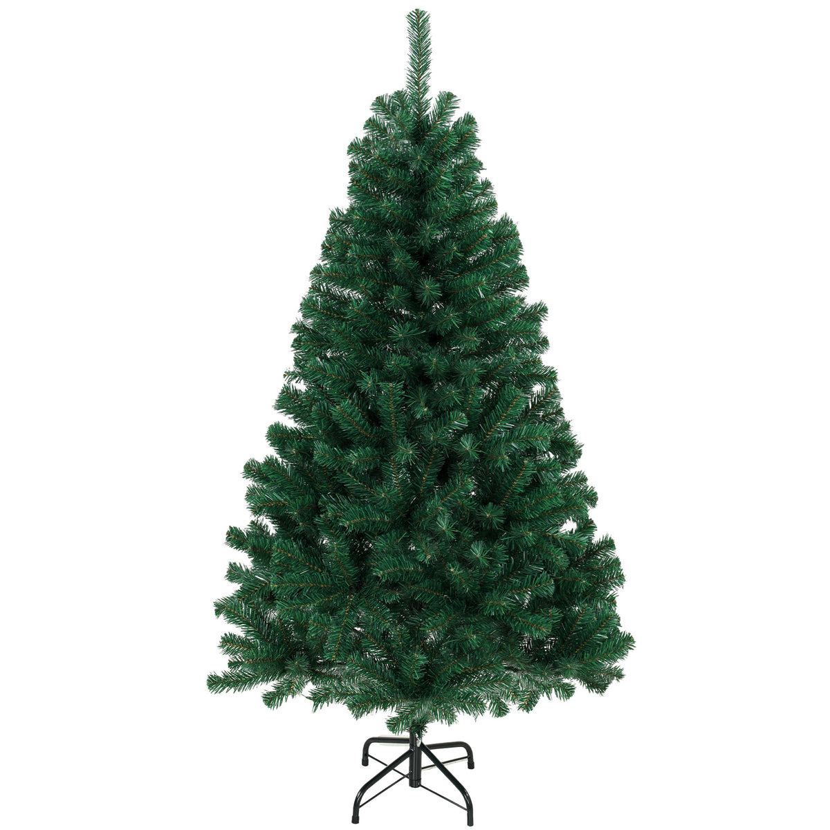 Sapin de Noël Artificiel 150 cm, Arbre de Noël avec 420 Pointes de Branches Articulées, Support Pliable en Acier, Vert-0