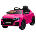 Voiture électrique enfants sous licence Audi RS Q8, véhicule électrique avec télécommande, USB, Bluetooth, rose-0