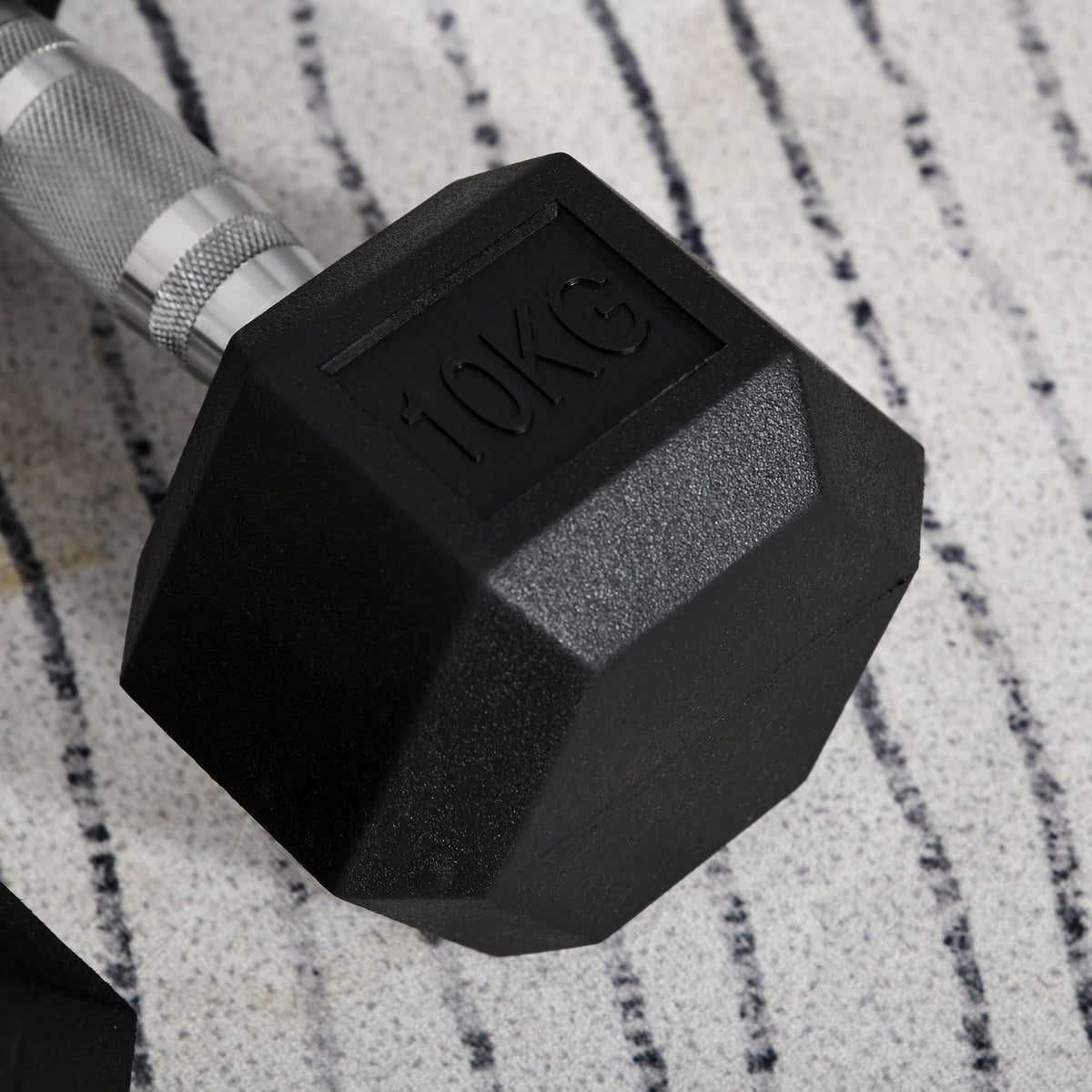 Ensemble d'haltères courtes total 2 x 10 Kg, haltères musculation fitness pour homme et femme, entraînement musculaire & haltérophilie - métal caoutchouc noir-8