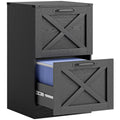 Caisson de Bureau avec 2 Tiroirs, Dossiers Suspendus pour Formats Lettre/A4, Style Rustique, 40x40x71cm, Noir-0