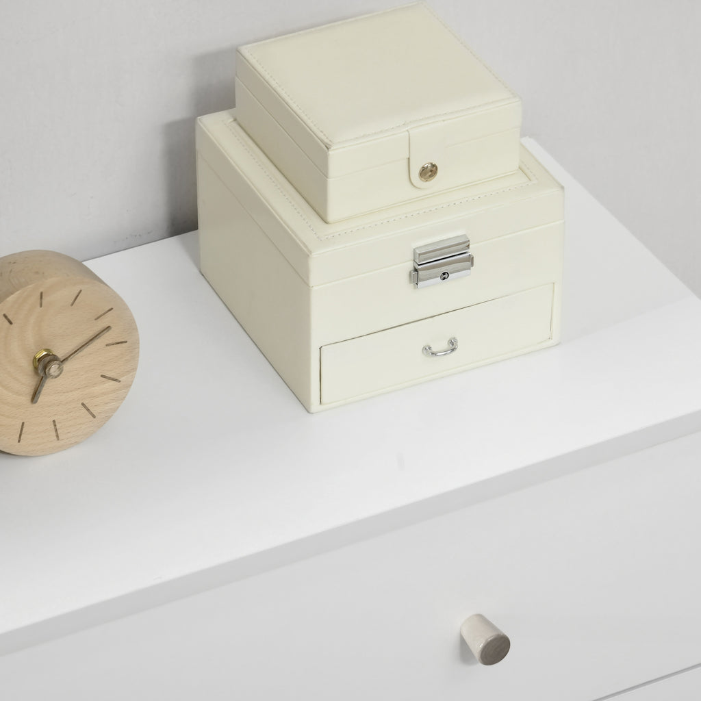 Commode 3 tiroirs design scandinave piètement effilé incliné bois pin panneaux blanc80 x 30 x 80 cm blanc-8