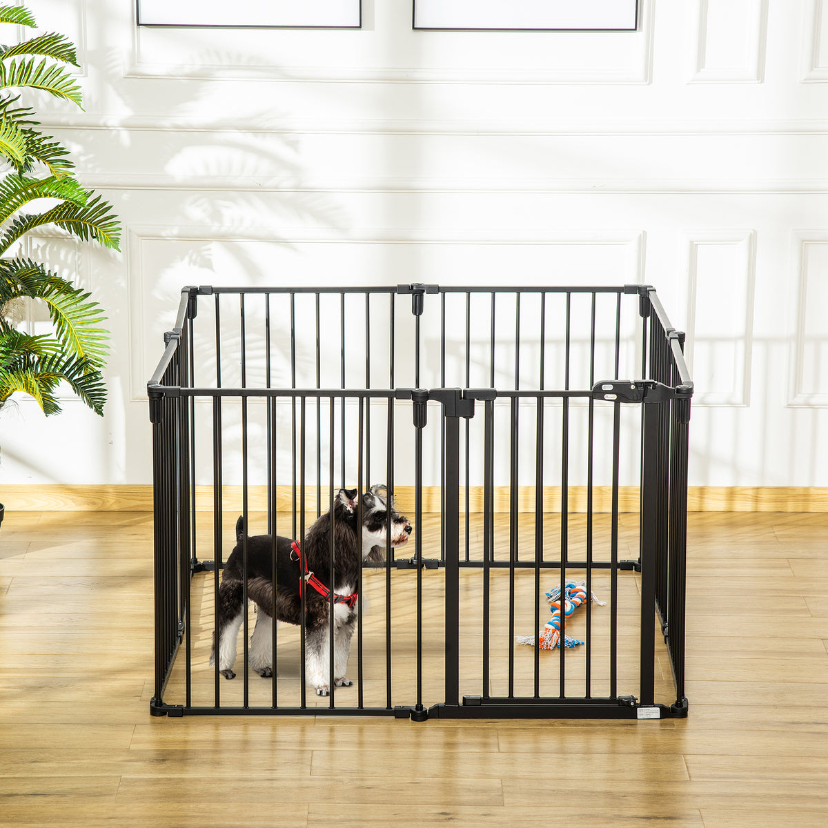 Barrière de Sécurité pour Cheminée, Parc Enclos Chien Pliable Modulable 8 Panneaux avec Porte, sans Perçage-1