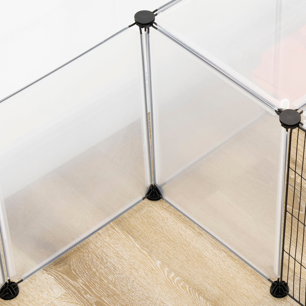 Lot de 2 enclos parc modulable pour petits animaux 40 panneaux pour lapin hamster chiot cochon 175 x 70 x 45 cm blanc-7