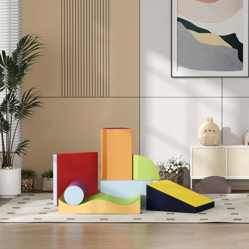 7PCS Module motricité bébé parcours motricité bébé en mousse EPE pour enfants d'âge préscolaire, multicolore-1