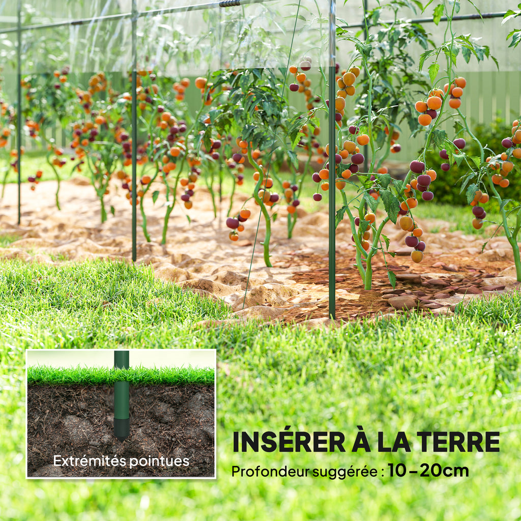 Serre de jardin serre à tomates 4 arceaux en acier bâche en PVC 4 x 1,2 x 1,7 m vert-5