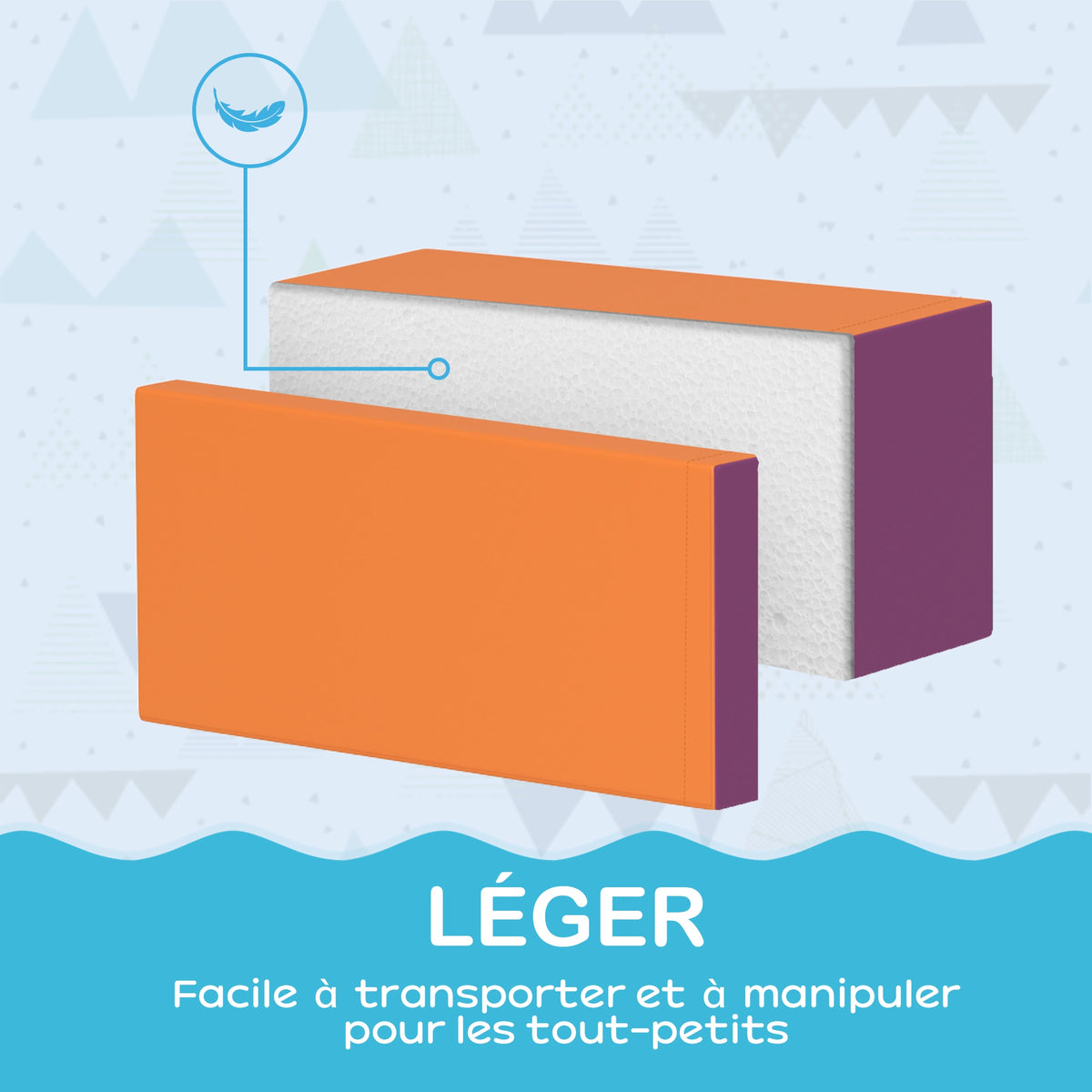 7PCS Module motricité bébé parcours motricité bébé en mousse EPE pour enfants d'âge préscolaire, multicolore-5