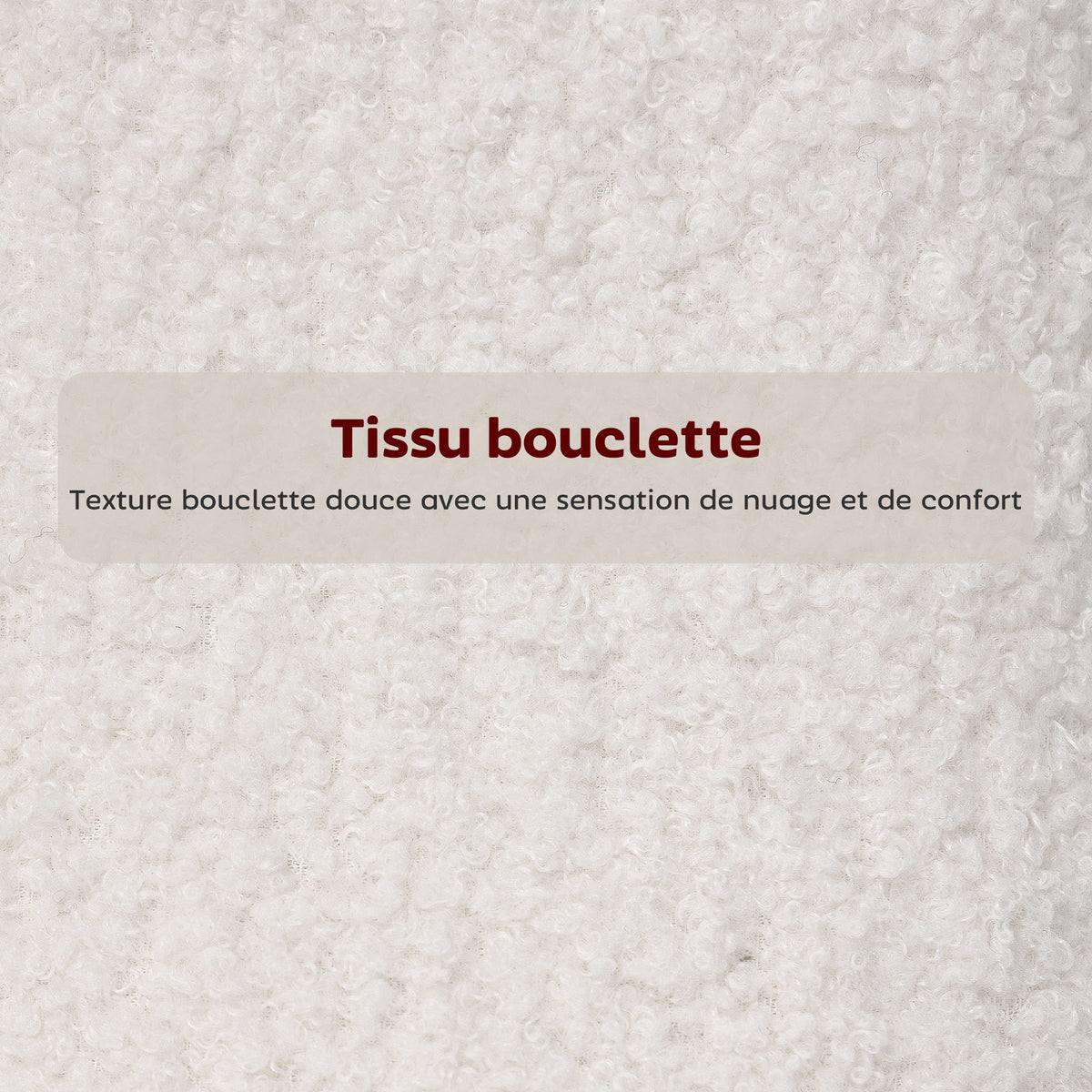 Lot de 2 tabourets de bar en tissu bouclette, chaises de bar avec dossier courbé, repose-pieds, 49x52x95cm, crème-4