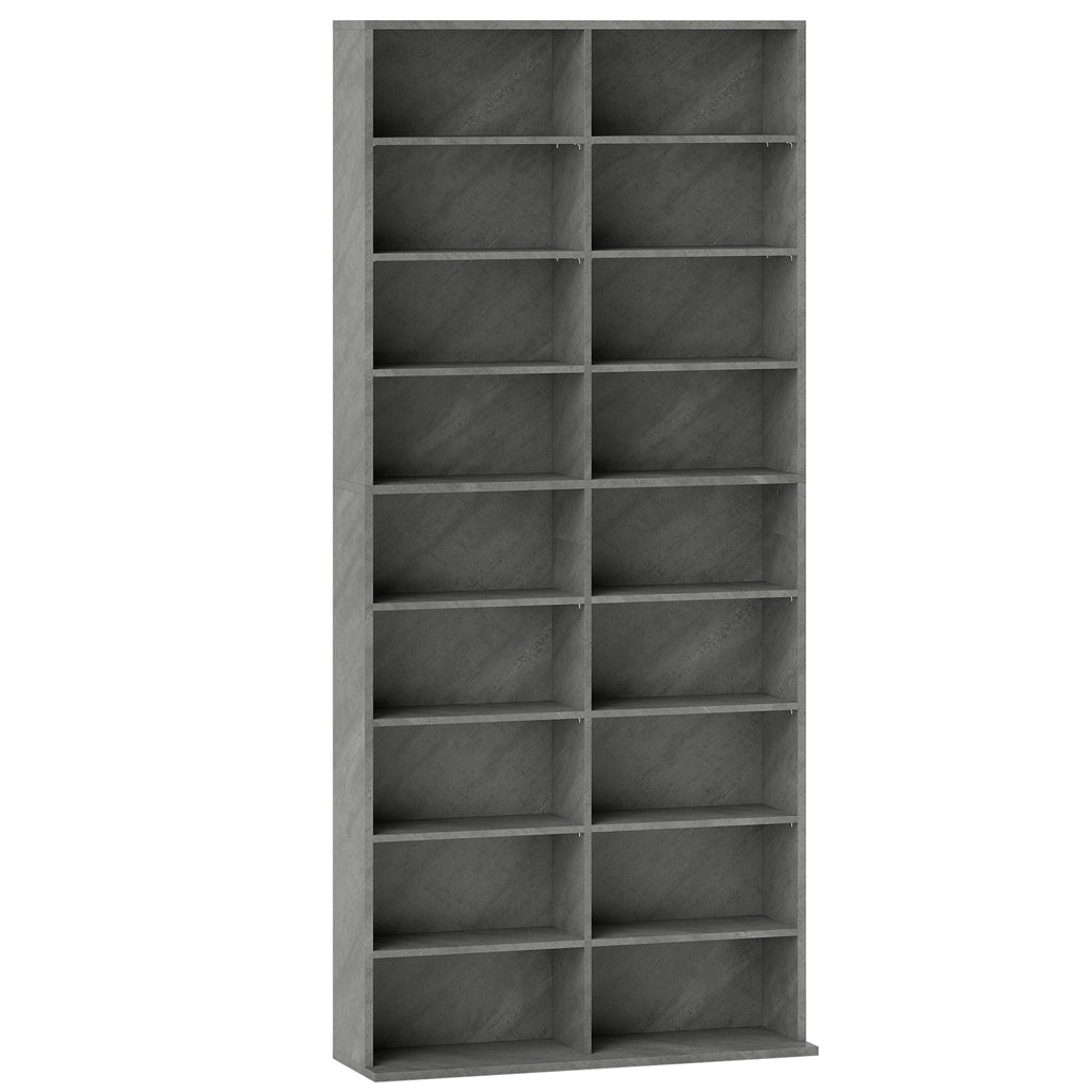 Rangements pour CD et DVD 18 compartiments capacité max. 640 CD/360 DVD 430 Blu-ray 78,5 x 24 x 175 cm gris clair-0