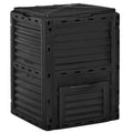 Composteur de jardin 300L bac composteur pour jardin en polypropylène 48 aérations 60,5 x 60,5 x 81,5 cm noir-0