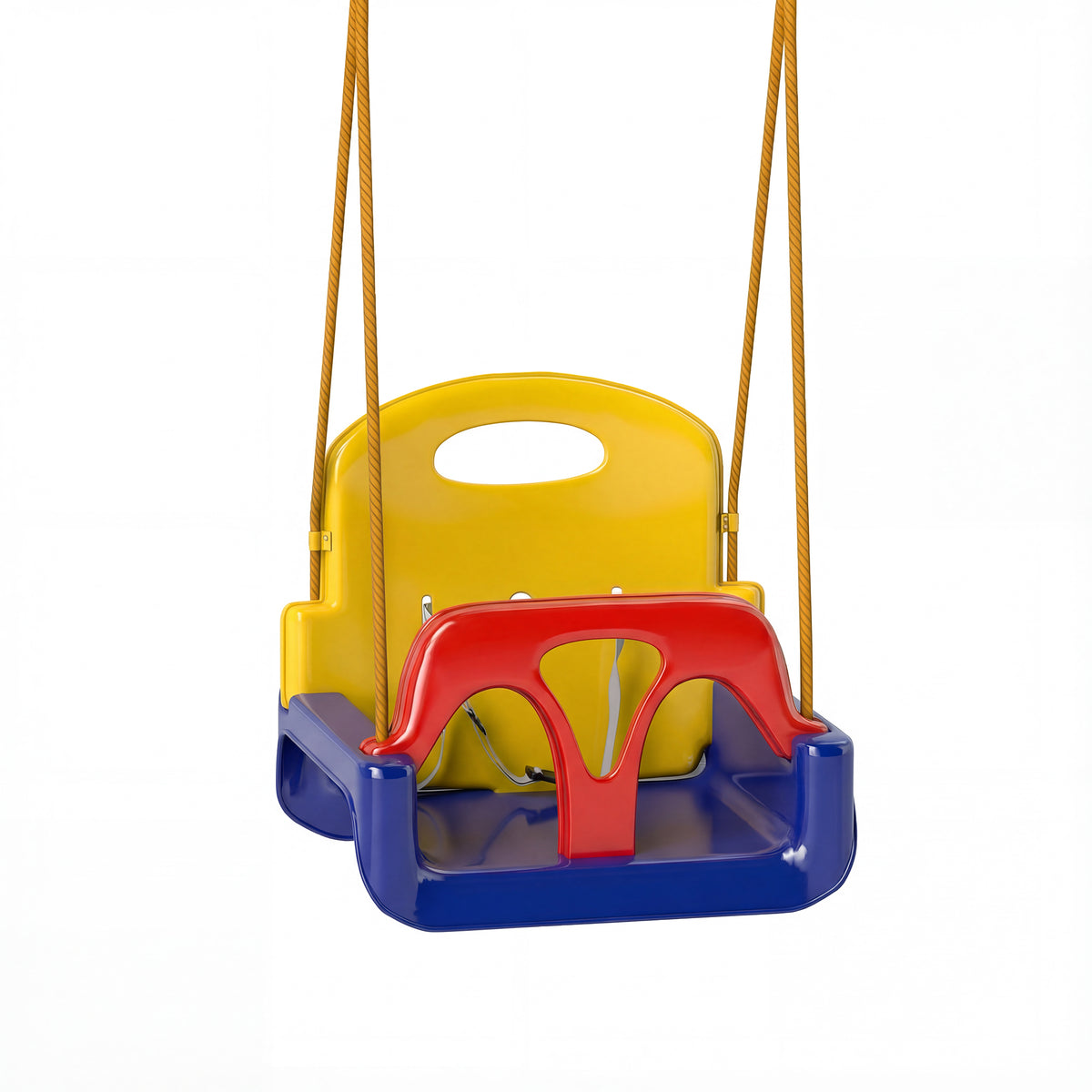Balançoire siège 3 en 1 évolutif pour enfant avec dossier et barre en T amovibles intérieur extérieur hauteur ajustable-0
