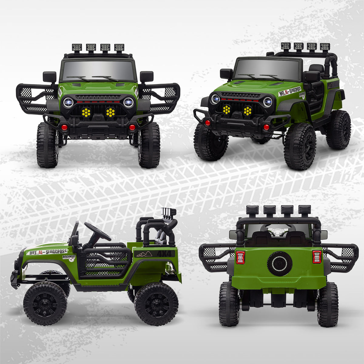 Buggy 4x4 voiture électrique enfant UTV avec télécommande 2.4Ghz 2 moteurs 12 V vert-8