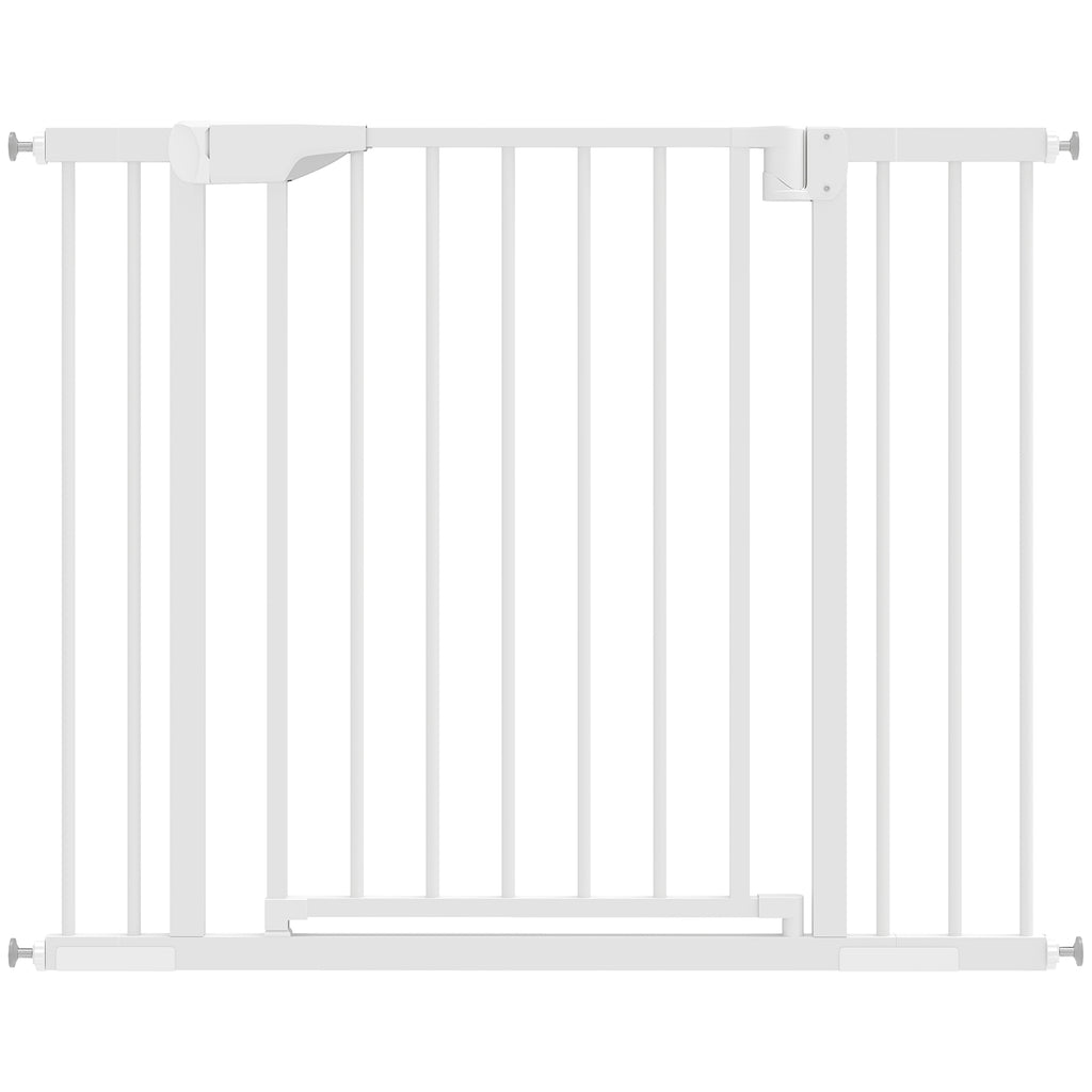 Barrière de sécurité pour chiens et bébés 76 à 102 cm avec extension fixation par pression sans perçage blanc-0
