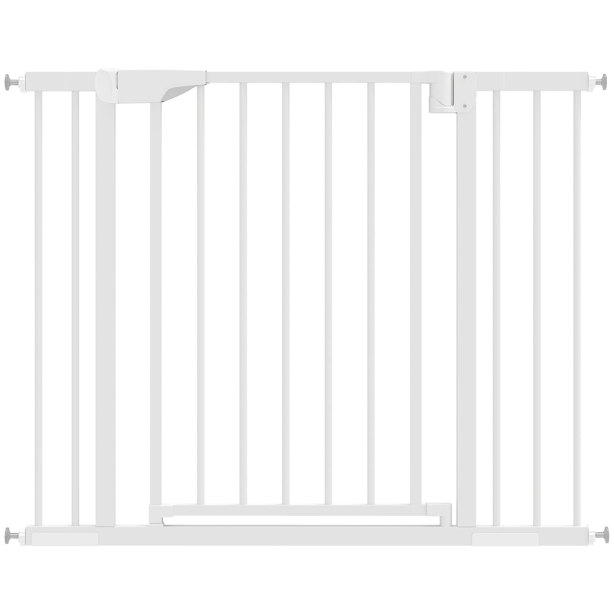 Barrière de sécurité pour chiens et bébés 76 à 102 cm avec extension fixation par pression sans perçage blanc-0