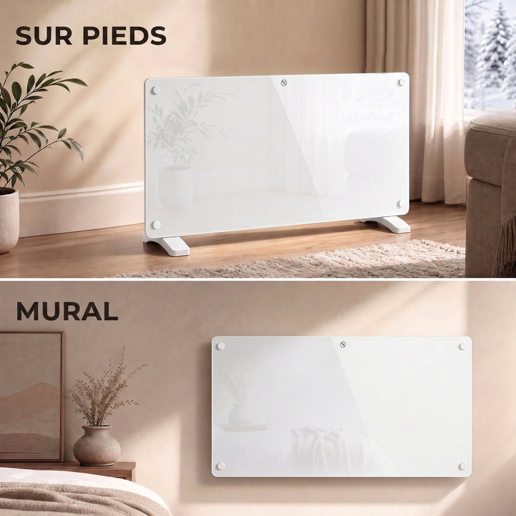 Radiateur Électrique Connecté WiFi 2000 W, Chauffage Convecteur Sur Pied ou Mural, Télécommande, Écran LED, 15-22m²-6