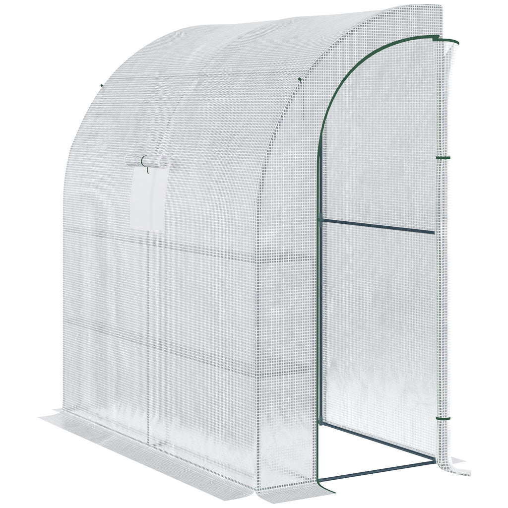 Serre de jardin PE avec étagères 3 niveaux, serre de balcon, bâche renforcée 140 g/m², châssis en acier blanc-0