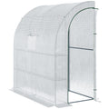 Serre de jardin PE avec étagères 3 niveaux, serre de balcon, bâche renforcée 140 g/m², châssis en acier blanc-0