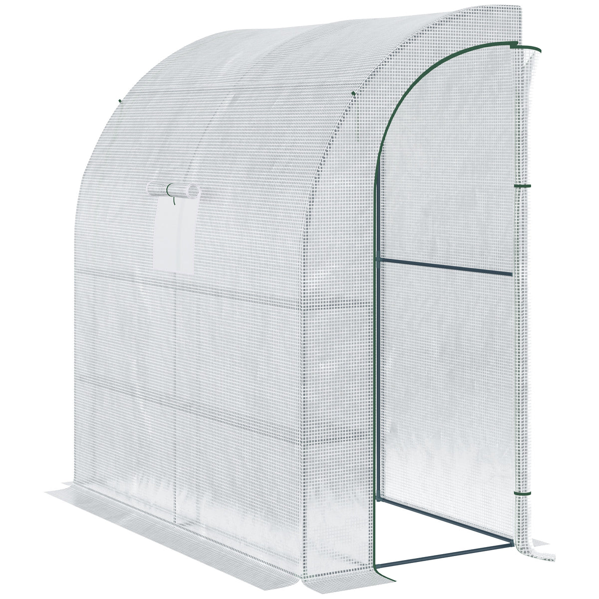 Serre de jardin PE avec étagères 3 niveaux, serre de balcon, bâche renforcée 140 g/m², châssis en acier blanc-0