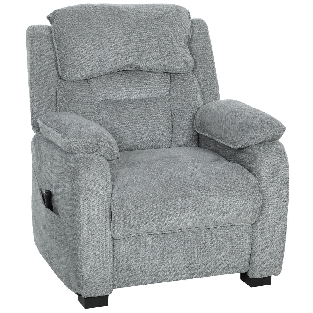 Fauteuil relax électrique fauteuil inclinable port USB repose-pieds poches latérales télécommande 86x90x103cm gris clair-0