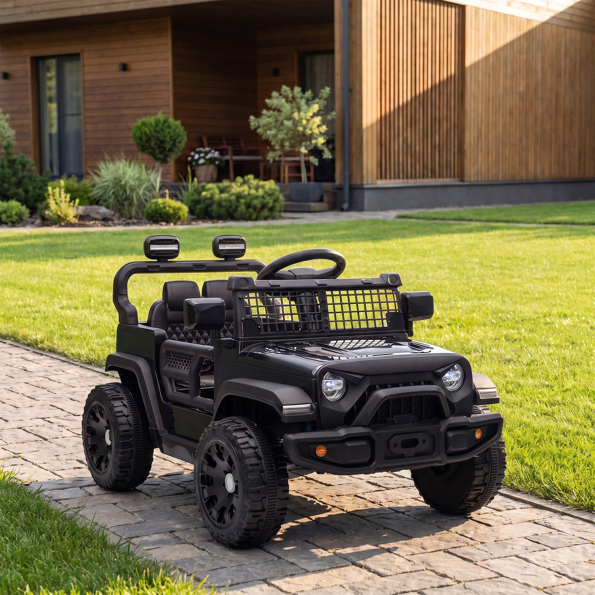 Voiture Électrique Enfants 12V, Buggy Électrique Enfants, 2-4 km/h, 2 Moteurs, Télécommande, Batterie Lithium, Noir-1