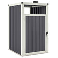 Abri pour 1 poubelle 240L cache poubelle extérieur couvercle relevable 180° acier galvanisé 73 x 81 x 122 cm gris foncé-0