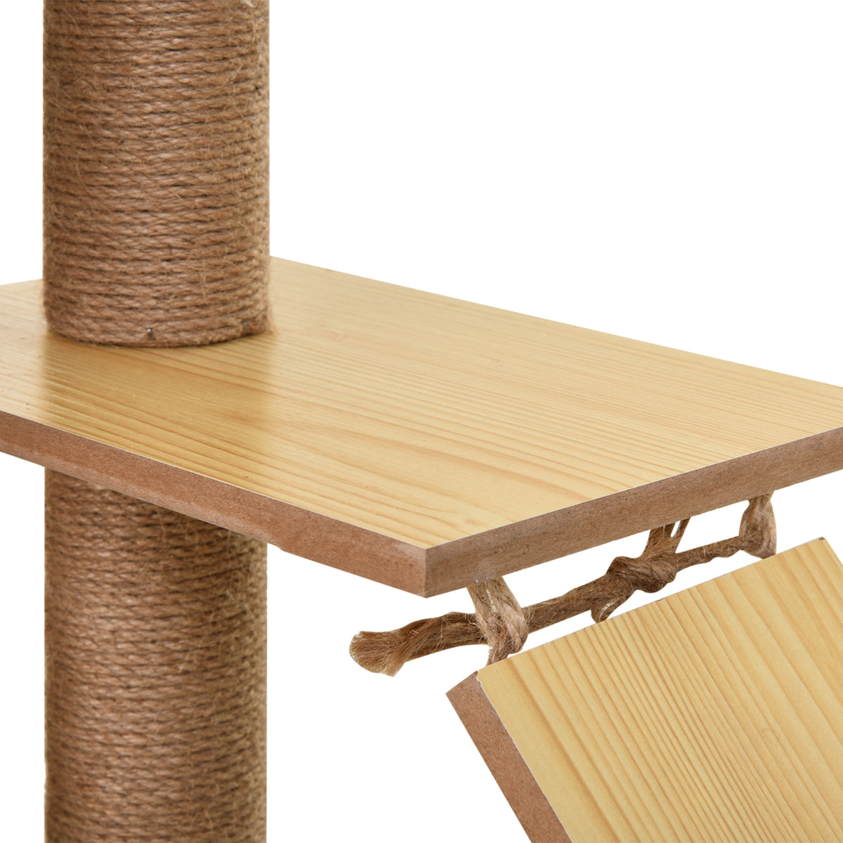 Arbre à chats design contemporain griffoirs grattoirs sisal naturel niche plate-formes hamac boule beige-7