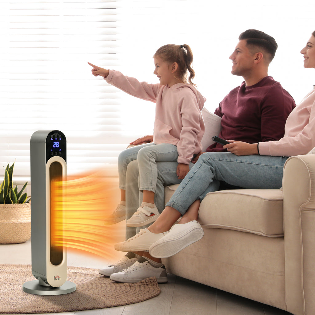 Chauffage soufflant oscillant 1100/2200 W - mini radiateur céramique PTC - télécommande incluse - chauffage d'appoint noir-9