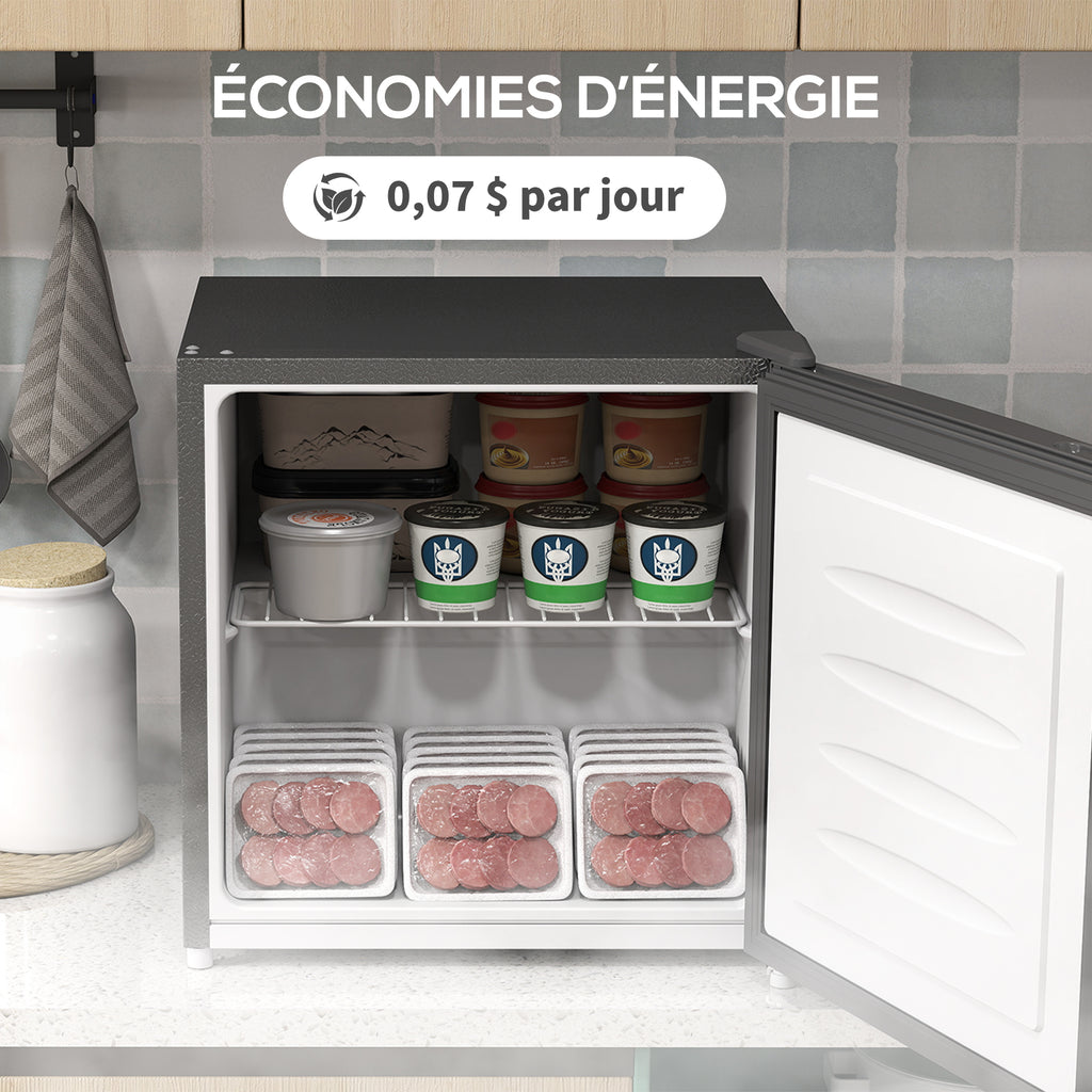 Mini congélateur Température Réglable de -14 à -24°C Compact 35L - Porte réversible Classe E - 47x44,2x48,8cm - Gris-8