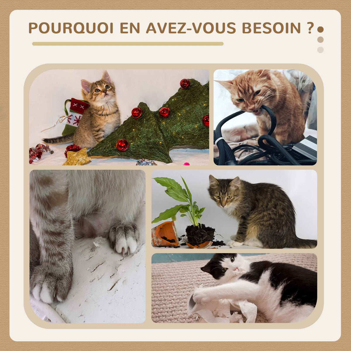 Arbre à chat arbre à grimper grattoir design jeu pompon suspendu + plateforme peluche 40 x 40 x 49 cm jute gris-4