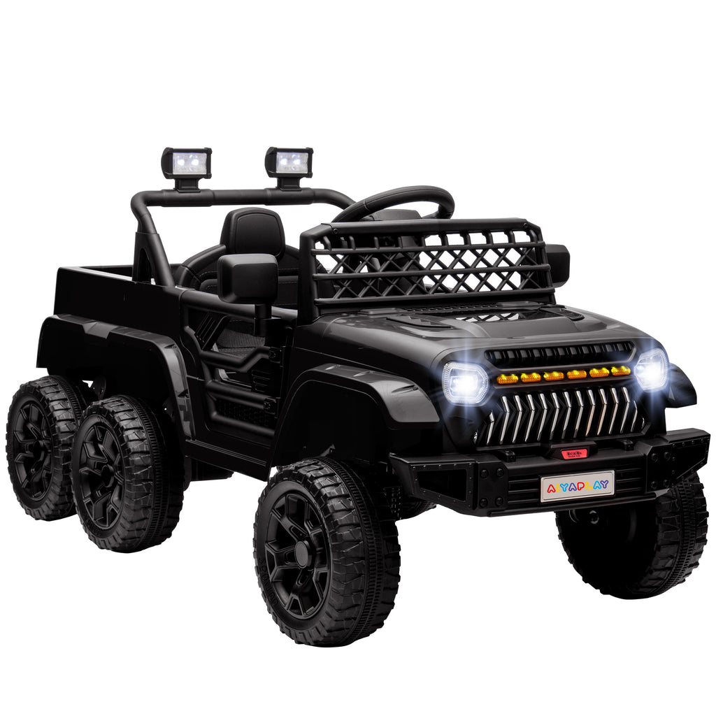 Voiture électrique enfant buggy électrique enfant 2 moteurs 12 V 3 vitesses remorque arrière 122L x 62,5l x 65H cm noir-0