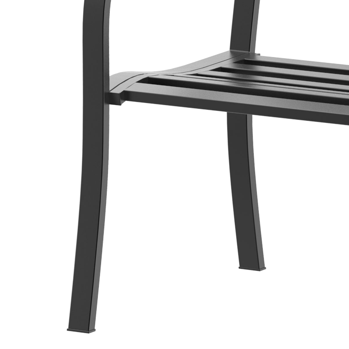 Banc 3 Places de Jardin terrasse Style Contemporain 127L x 60l x 87H cm métal époxy anticorrosion Noir-8