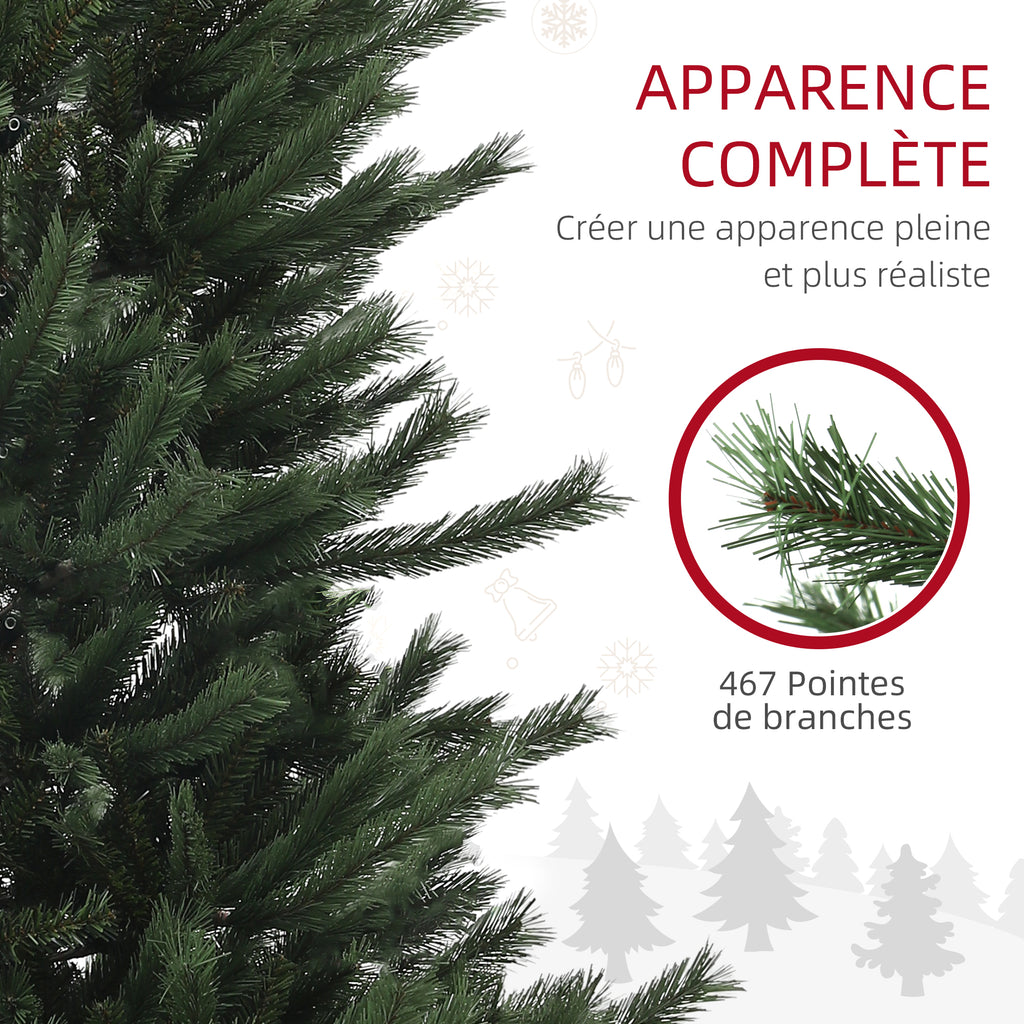 Sapin de Noël artificiel 180 cm Arbre de Noël avec support en acier pliable, 467 Branches, décoration de Noël, Vert-4